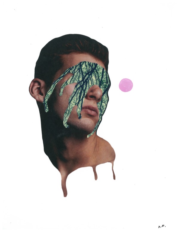 drips reveal trees. pink dot